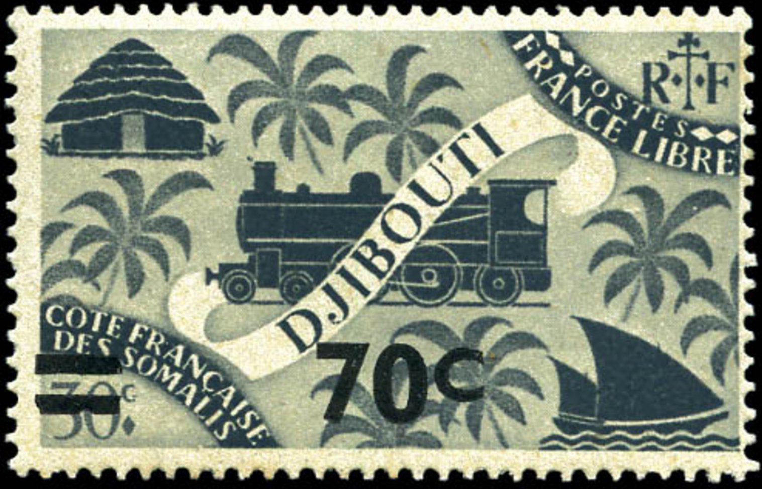 timbres-poste non emis C�te des Somalis war unissued stamps French Somali Coast Vichy France Libre briefmarken Weltkrieg